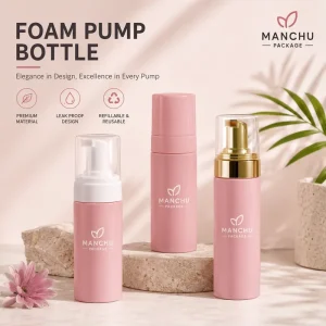 Foam Pump Bottles Multiple Pump Tops Pink Black Clear Facial Cleanser Mousse Foaming Bottle for Cosmetic Skincare Packaging