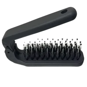 Foldable Boar Bristle Beard Brush Compact Travel Comb for Men Mustache Grooming