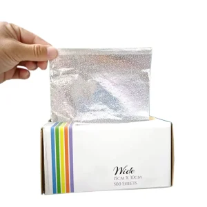 Food Grade 6 Inch X 12 Inch(15cm X 30cm) Embossed Silver Aluminum Foil Paper 500 Sheets Pop up for Salon Hairdressing
