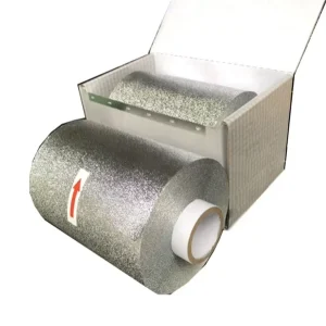 Food Grade Soft Temper Alloy 8011 Embossed Silver Color Aluminum Foil Rolls, 12.7cm x 100m, for Hair Salon Use