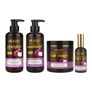 For Private Label Red Onion Black Seed Oil Cream Shampoo Conditioner Hair Care Set Deep Nourishing Formula Natural Material