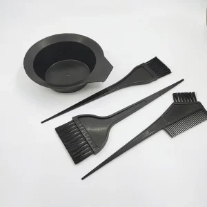 Four Piece Multi Purpose Salon Hair Styling Tools Kit Hair Treatment Bowl Teeth Perm Dye Brush Dyeing Tools