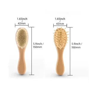 Free Engraving Baby Name Hairbrushes with Bow Wooden Newborn Hair Brush Comb Brush Baptism Birthday Baby Shower Gifts