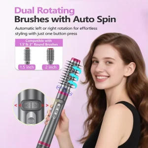 French 7-in-1 Styler Hair Dryer Set Brushless Motor Auto Curling Ionic Hot Air Brush Professional Hair Styling Tools