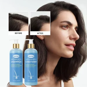GHK Cu Anti Hair Loss Shampoo Conditioner Set With Organic Blue Copper Peptide Scalp Repair Moisturizing Dandruff Treatment