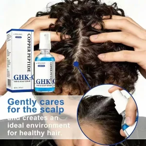 GHK Cu Copper Peptide Scalp Treatment Serum 2400mg Anti Thinning Hair Essence Dry Itchy Scalp Nourish Hair Care 60ml