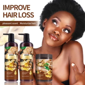 Ginger Shampoo Conditioner Hair Mask Set Anti-Hair Loss Scalp Nourishing Growth Stimulating
