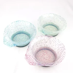 Glitter Multi Color Hair Color Plastic Dye Mixing Bowls and Brush Set Easy Durable Salon Styling Tools