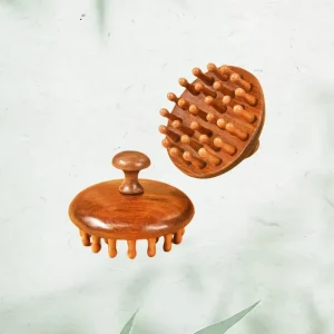 Golden Sandalwood Massage Muscle Comb Disc 28 Teeth Head Therapy Ring Comb Scalp Meridian Massage Comb Hair Styling Tools