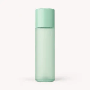 Green Empty Round PET Lotion Container with Screw Cap and Pump Cap for Cosmetic Liquid