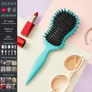 Guitar Shaped Hair Brush Wheat Straw Hair Comb Curling Nylon Bristle Airbag Hairbrush