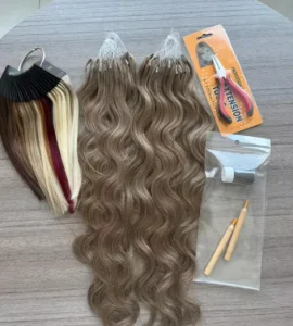 H6 Feathering Human Hair Extensions Piano Color P4/14/18 Natural Wave European Hair Invisible H6 Feathers Extensions