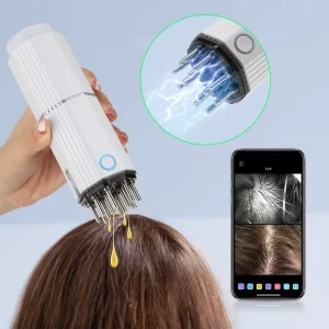 HD Camera Scalp Scanner Hair Analyzer Head Massager Comb current Vibration Visual Scalp Massage Device with Oil Applicator