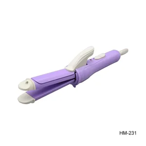 HM 231 2 in 1 Hair Straightener Curler Curling Iron Made in China