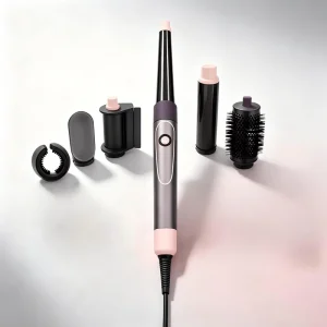 HST08 6 in 1 Air Styling Curler Hot Air Brush Multi Functional Hair Styler with Attachments Gift Box