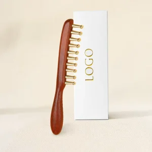 Hair Accessories Kansa Wand Gua Sha Brush Scalp Comb Therapy Massage Tools Head Guasha Wooden Tightening Head Scalp Massager