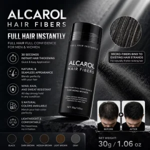 Hair Building Fiber Powder Enhances Hair Volume and Thickness for Balding