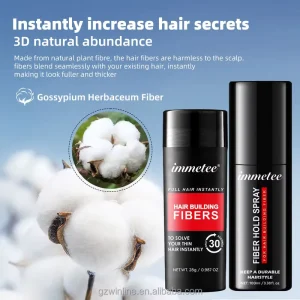 Hair Building Fibers 28g & 100ml Hold Spray Kit Instantly Increase Hair Volume Plant based Fiber Powder Private Label