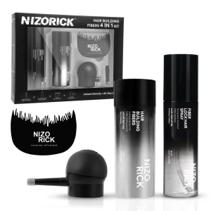 Hair Building Fibers Kit Applicator Pump Application Card Brush Volumizing Spray Instant Thickening Hair Fibers