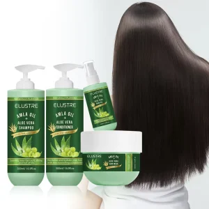 Hair Care Products Organic Amla Oil Aloe Vera Deep Nourish Repair Shampoo and Conditioner Set for Damaged Hair