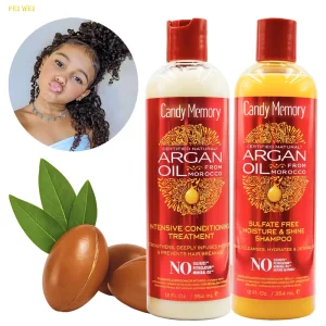 Hair Care Set Nourishing Anti-Frizz Morocco Argan Oil Sulfate Free Shampoo and Conditioner for Curly Hair