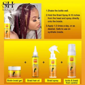 Hair Care Styling Lightweight Hydrating Nourishing Anti Itching Braid Sheen Spray for Black Women