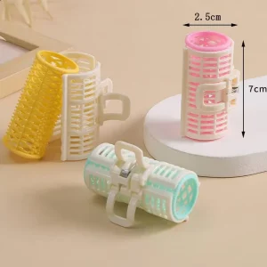 Hair Curling Tools Roll of Hair Clip Heatless 3pcs Reusable Colorful Mini Plastic Hair Curler Roller