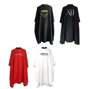 Hair Cutting Barbershop Capes Waterproof Customized Logo Salon Beauty Spa Client Apron Black Hairdressing Cape