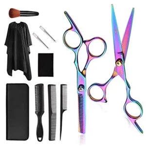 Hair Cutting Scissors Set Professional 11 PCS Colorful Hairdressing Salon Scissors Kit Stainless Steel