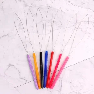 Hair Extension Tool Micro Rings Beads Links Needle Loop Threader for Braid Hair Weaving