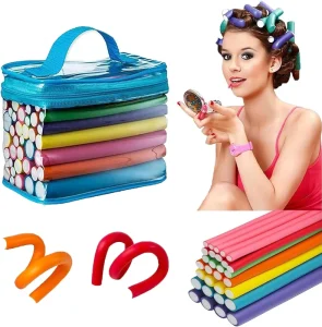 Hair Flexi Rods Curlers Flexible Rods No Heat Hair Curlers 42pc a Bag Foam Styling Hair Rollers