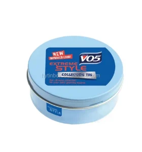 Hair Gel Hair Wax Hair Pomade Round Tin Box with Plastic Liner