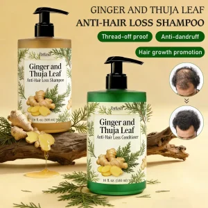 Hair Growth Ginger and Thuja Leaf Shampoo Conditioner Set Anti Hair Loss Treatment Regrowth Hair Care Set