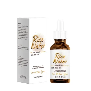 Hair Growth Oil 100% Pure Natural Rice Water Organic Hair Grooming Nourishing Growth Essential Oil Hair Brush Set