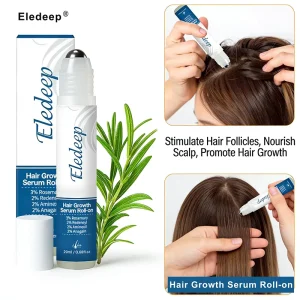 Hair Growth Serum Roll on with Rosemary Scalp Serum for Reduced Hair Fall Help Support Thicker&Fuller Hair Appearance Balanced