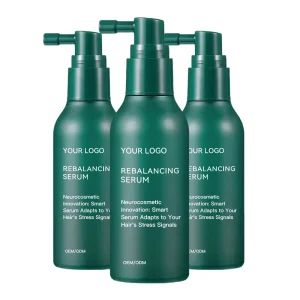 Hair Root Protection Green Herbal Serum Private Label Biotin and Probiotics Rebalancing Hair Serum 80ml for All Hair Types