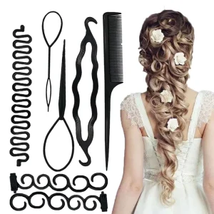 Hair Salon Tools and Equipment Hair Styling Tools Set for Women 7pcs Set DIY Salon Braiding Hair Girls Comb Sets