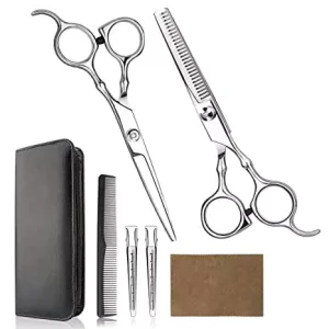 Hair Scissor Set Home Use Hairdressing Scissors Kit Hair Clipper Razor Thinning Cutting Scissors Barber Haircut Set