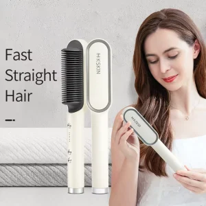 Hair Straightener Brush Comb Straightening Comb Straight Hair Quick and Fast Ceramic Handle