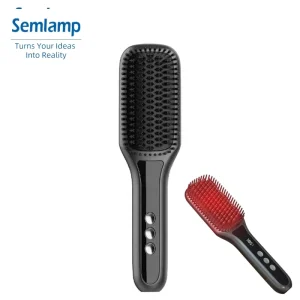 Hair Straightener Brush Ionic Hair Straightening Combs for Black Ceramic Women Accept Customized Electric Comb Logo