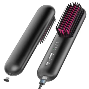 Hair Straightener Negative Ion Straightener Mini PTC Cordless Hair Straightening Comb Smooth Curler