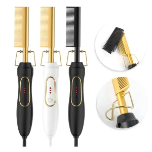 Hair Straightener Straighten Heating Heat Pressing Electric Travel Tool Brush Heated Styling Steam Combs Small Simply Straighten