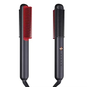 Hair Straightening Brush Comb Curler with Scalp Massage Fast Heating Tourmaline Ceramic Coating Hotel Use Hair Styling Tools