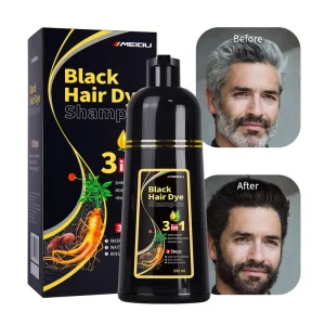 Hair Styling 3 in 1 Blacken Permanent Ammonia Free Dark Brown Long Lasting Herbal Black Hair Dye Shampoo