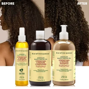Hair Styling Care Product Cream Set Sulfate Free Castor Oil Nourishing Curly Hair Shampoo for Black Woman