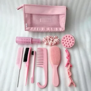 Hair Styling Comb Set Detangling Edge Brush Teasing Silicone Scalp Massager Hollow Comb Rat Tail Parting Comb