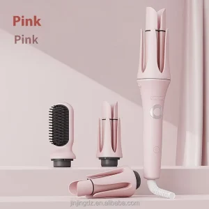 Hair Styling Tools 3 in 1 Interchangeable Curling Iron Hair Straightener Brush Rotating Ceramic Hair Curler Automatic