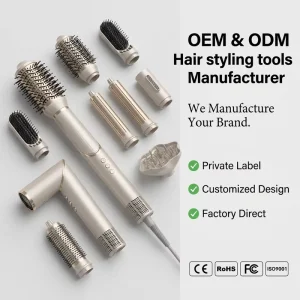 Hair Styling Tools Set Straightener Curler Combo 8 in 1 Interchangeable Heads CE RoHS FCC Factory Direct