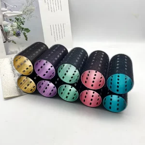 Hair Styling Tools and Accessories Professional Black 60*90 Custom Metal Hair Roller Set Clip Aluminum Core Heatless Hair Curler