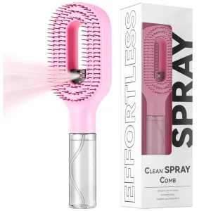 Hairbrush Mister Hair Mist Sprayer Brush 2 in 1 Portable Hair Brush with Water Spray for Detangling and Styling
